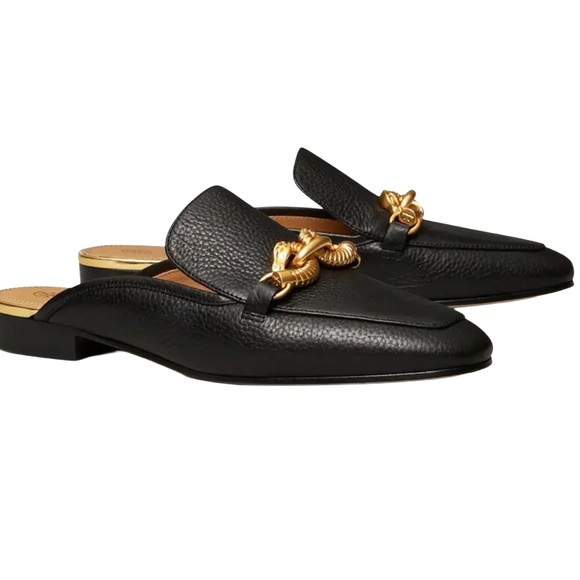 Tory Burch Shoes - Tory Burch Jessa Mule Loafer Black Pebbled Leather Sz 10 Worn Once